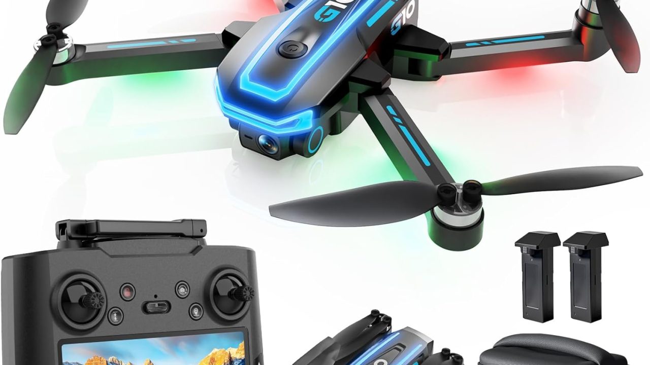 GPS Drone with 4K HD Camera for Adults,4.5 inch HD Screen on Remote Controller,FPV RC Drones with Auto Return, Follow Me and Lightweight,2 PCS Batteries for Long Flight Time,Easy Fly Quadcopter for Beginners,Under 250g