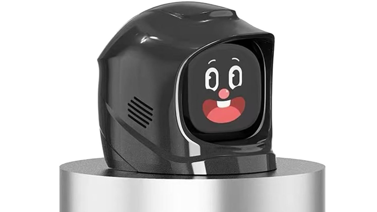 Smart Car Robot Dashboard AI Emotional Expression Dash Companion with 60 Cute Animated Expression Personalized Interior Style Center Console Decoration for Cars Interactive Driving Fun Gift(black)