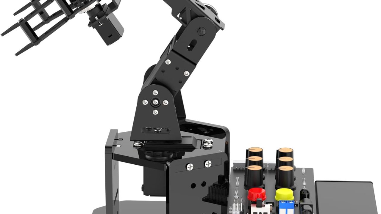 Robotic Arm with Arduino 5DOF/Axis AI Smart Robot Arm Open Source STEM Educational Building Robotics & Engineering Kits, Science/Coding/Programming Set, miniArm Starter Kit