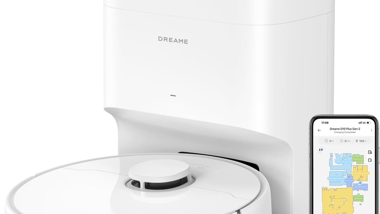 DREAME D10 Plus Gen 2 Robot Vacuum and Mop with Self Emptying Base for 90 Days of Cleaning, 6000 Pa Suction and LiDAR Navigation, Obstacle Avoidance, Wi-Fi Connected