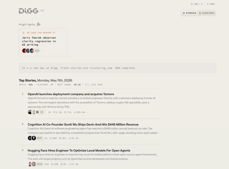 Digg tries again, this time as an AI news aggregator