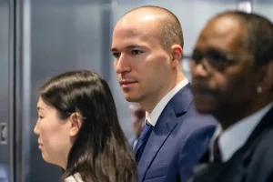 Greg Brockman, president and co-founder of OpenAI, arrives at the federal court in Oakland, California, US, on Thursday, April 30, 2026.