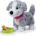 Electronic Interactive Plush Dog, Realistic Robot Puppy Toy, Singing, Walking, Talking, Barking, Tail-Wagging, Voice-Activated Control Stuffed Animal Pet Toys Gift for Baby