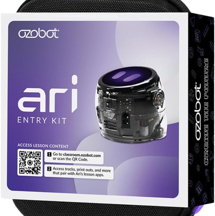 Ozobot Ari Entry Kit | Interactive Learning Robot with Touch Screen, ToF Sensor, Accelerometer, Gyroscope, and AI Integration | Hands-On STEM Education for Classrooms and Homeschool