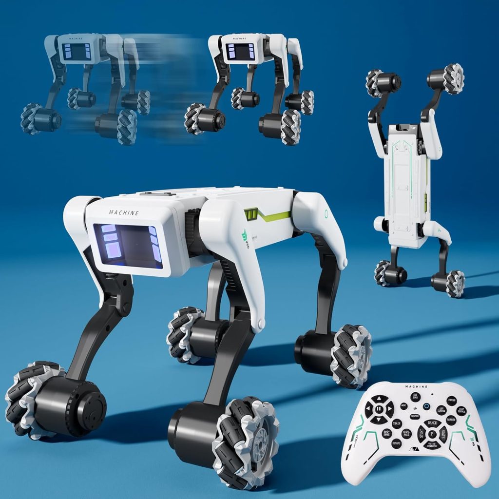 Stunt Robot Dog RC Toys with Wheels for Ages 8-13, Interactive Programmable Voice & Remote Control Pet Robot Toy for 6+ Year Old Kids Boys Girls Birthday Gift