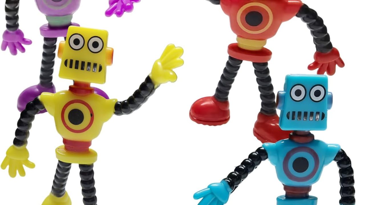 Flexible Bendable Figures Robot 4 Pcs Twisted Deformed Doll Decompression Toy for Boys Girls Cool Stuff Cute Things Funny Gift