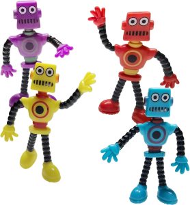 Flexible Bendable Figures Robot 4 Pcs Twisted Deformed Doll Decompression Toy for Boys Girls Cool Stuff Cute Things Funny Gift
