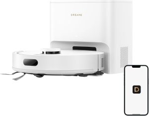DREAME D20 Air Plus Robot Vac and Mop Combo with 20,000Pa Suction, Anti-Tangling Tech, Auto-Emptying Dock, Deep Carpet Cleaning and Smart Navigation White