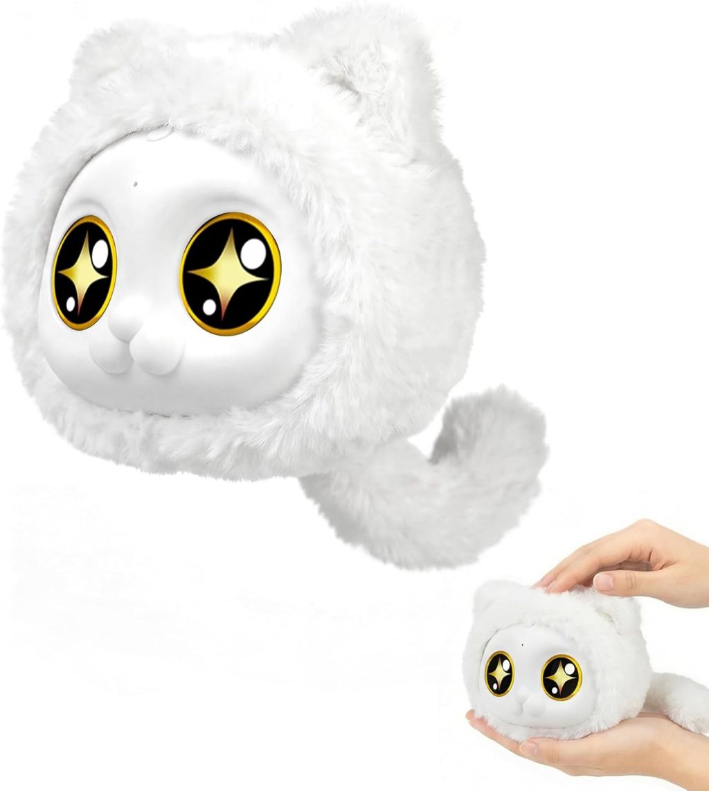 AI Talking Interactive Plush Toy, Smart Voice Responsive Robotic, Intelligent Learning Companion with Emotional Interaction, Educational Playmate for 14+Teens, and Seniors, Ideal （White）