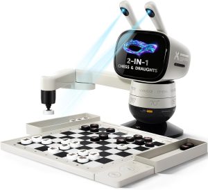 SenseRobot Lite AI Robotic Chess & 10x10 International Draughts Set with Robotic Arm, Electronic Chess Board for Kids & Adults, 25 Levels, 1200+ Lessons, Voice Guidance, Wi-Fi OTA