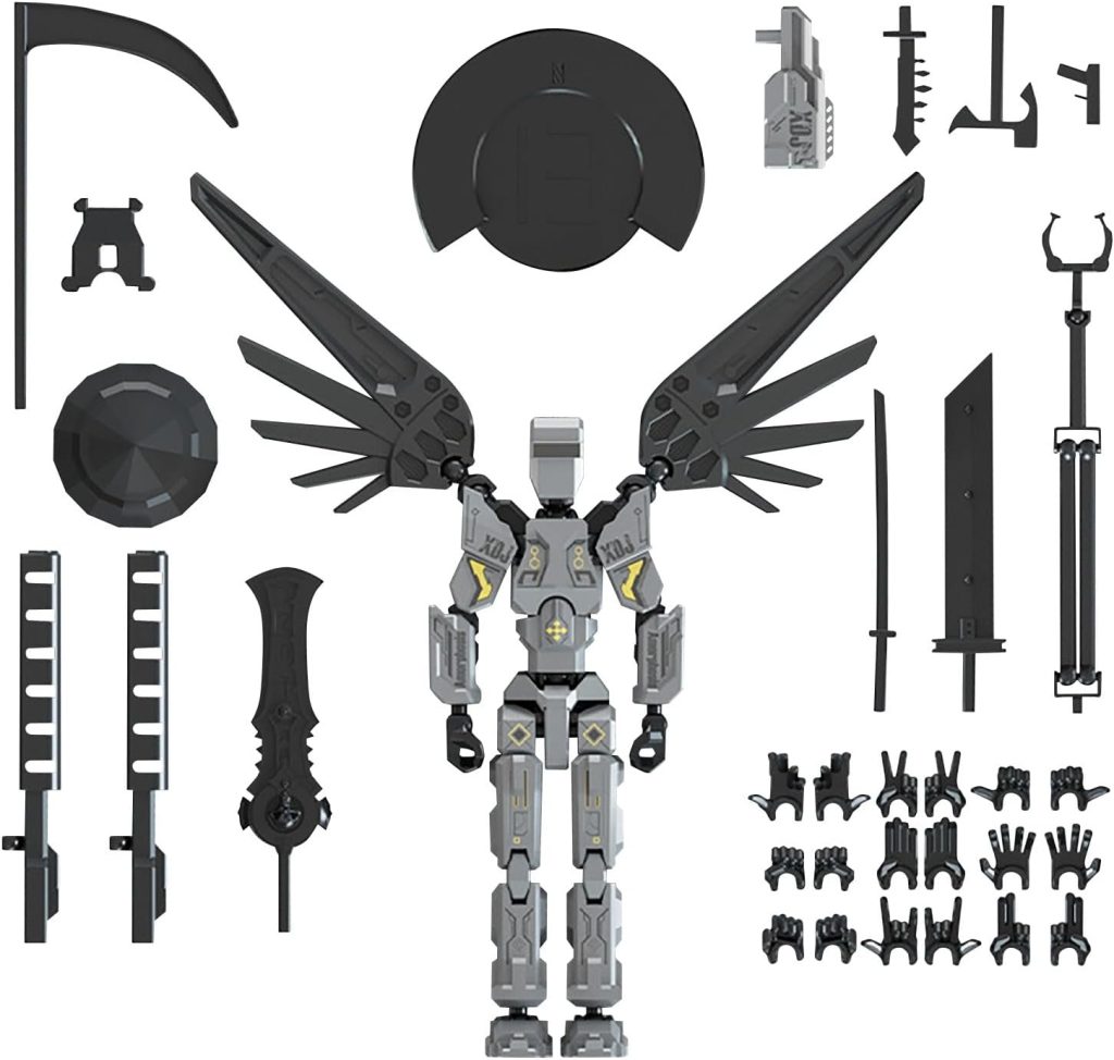 T13 Robot Humanoid Action Figure, Cool 3D Printed Articulated Humanoid Action Figure with Movable Joints, Great for Desktop Decoration Gift