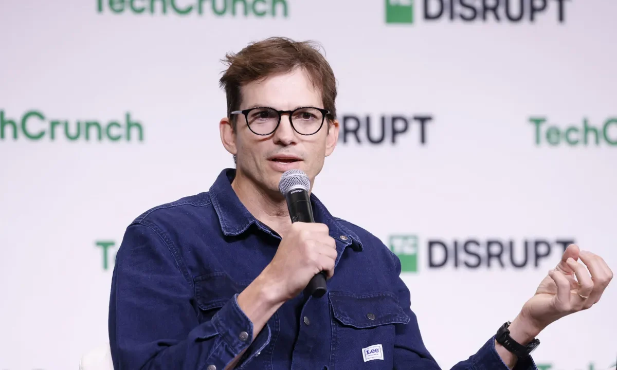 SAN FRANCISCO, CALIFORNIA - OCTOBER 29: Ashton Kutcher speaks onstage during TechCrunch Disrupt 2024 Day 2 at Moscone Center on October 29, 2024 in San Francisco, California. (Photo by Kimberly White/Getty Images for TechCrunch)
