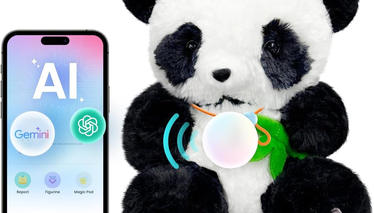 AI toys for kids, Interactive ai companion kids plush panda, Designed specifically for kid's development, No screen educational toys, Smart ai stuffed animal for 3+Kids, 2026 emotional support gifts