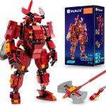 MyBuild Sci-Fi Rita 5028 – Red Armor Mech with Battle Axe | Collectible Robot Building Set | Ages 14+
