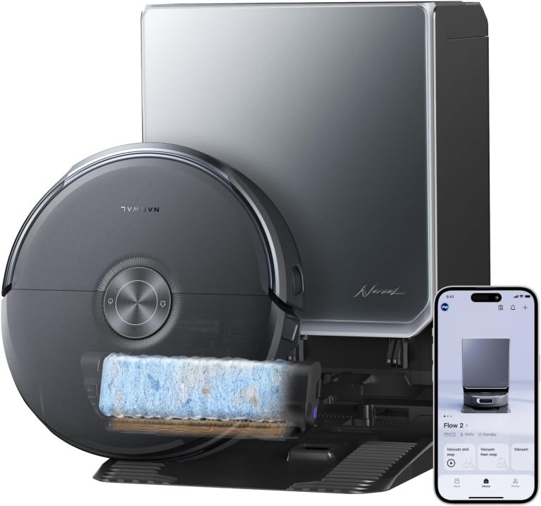 NARWAL Flow 2 Robot Vacuum and Mop Combo, 31000Pa, FlowWash Mop, Balck