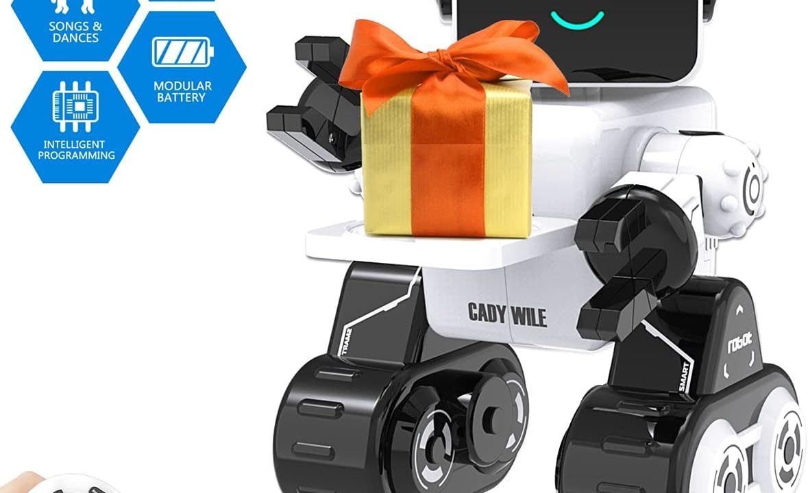okk Robot Toy for Kids, Smart RC Robots for Kids with Touch and Sound Control Robotics Intelligent Programmable, Robot Toy with Walking Dancing Singing Talking Transfering Items for Boys Girls (White)