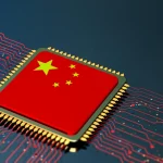 CPU with Chinese flag concept