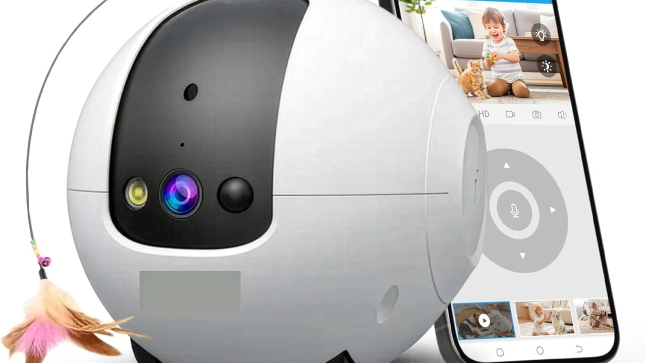 1440P Robot Dog Camera for Pets – Smart Rolling Pet Camera on Wheels with 10,000mAh Battery, 6 AI Modes, Two-Way Talk, 360° Patrol, Full-Color Night Vision, 256GB Support