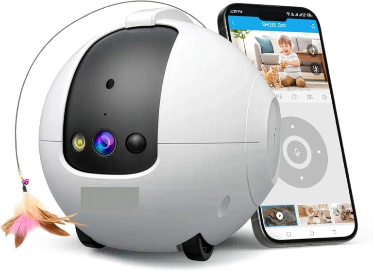 1440P Robot Dog Camera for Pets – Smart Rolling Pet Camera on Wheels with 10,000mAh Battery, 6 AI Modes, Two-Way Talk, 360° Patrol, Full-Color Night Vision, 256GB Support