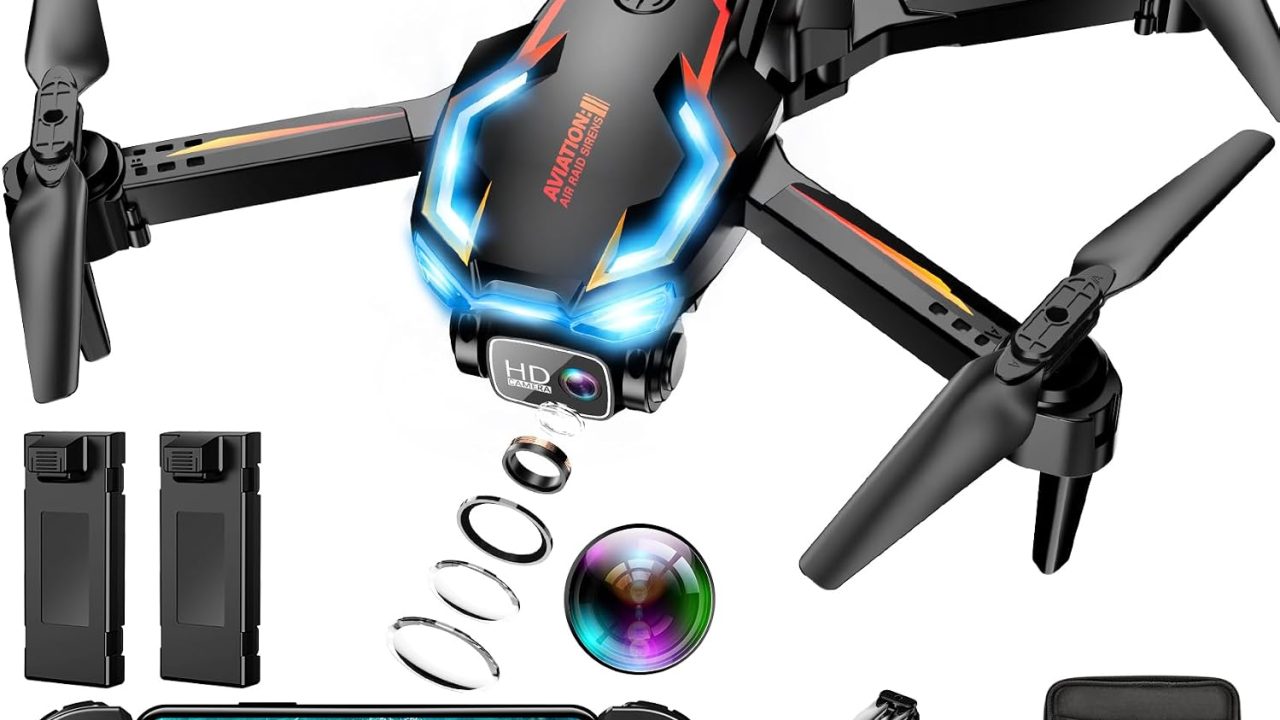 Drone with Camera for Adults, 2K HD FPV Drones with Upgrade Altitude Hold, One-Key Take Off/Landing, Speed Adjustment, Headless Mode, 2 Batteries, Toys Gifts for Teen Boys Girls, Beginner