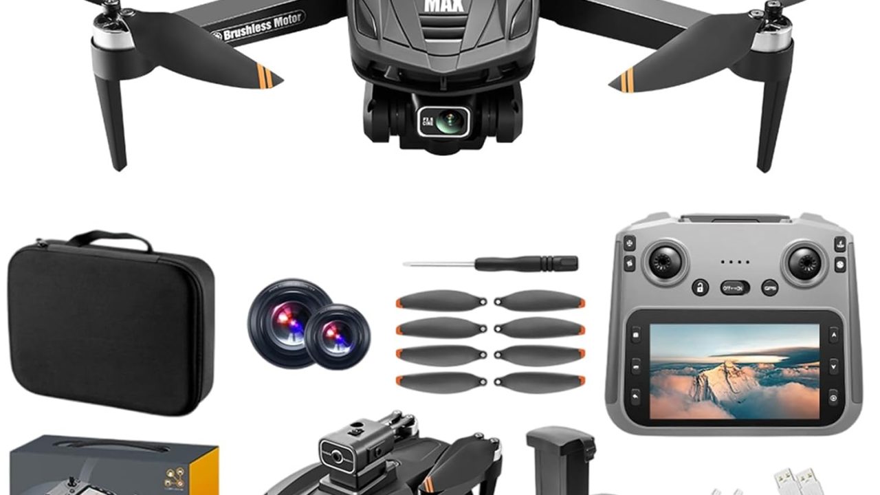 drones with camera for adults 4K 30FPS HD Video, 4.5" LCD FPV GPS Drone, 60-Min Flight Time (2 Batteries), 10,000ft Transmission, Auto Return, Foldable & Lightweight, Professional/Beginner Friendly(168mx-2 Batteries)