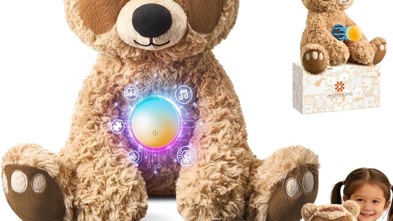 AI Talking Interactive Plush Toy Figure, ChatGPT Smart Storytelling Singing Teddy Bear Gift AI Stuffed Animals English Spanish, Educational Emotional Companion, Real-Time Voice AI Toys for Kids Age 3+