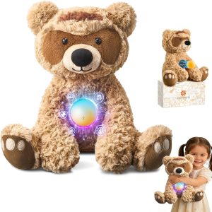 AI Talking Interactive Plush Toy Figure, ChatGPT Smart Storytelling Singing Teddy Bear Gift AI Stuffed Animals English Spanish, Educational Emotional Companion, Real-Time Voice AI Toys for Kids Age 3+