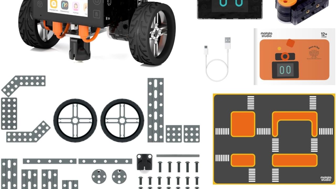 Nous AI Robot for Kids 12+, Scratch & Python Coding STEM Kit | Build Your Own AI Robot with Scratch & Python Programming, Advanced STEM Coding Kit for Teens Ages 12+