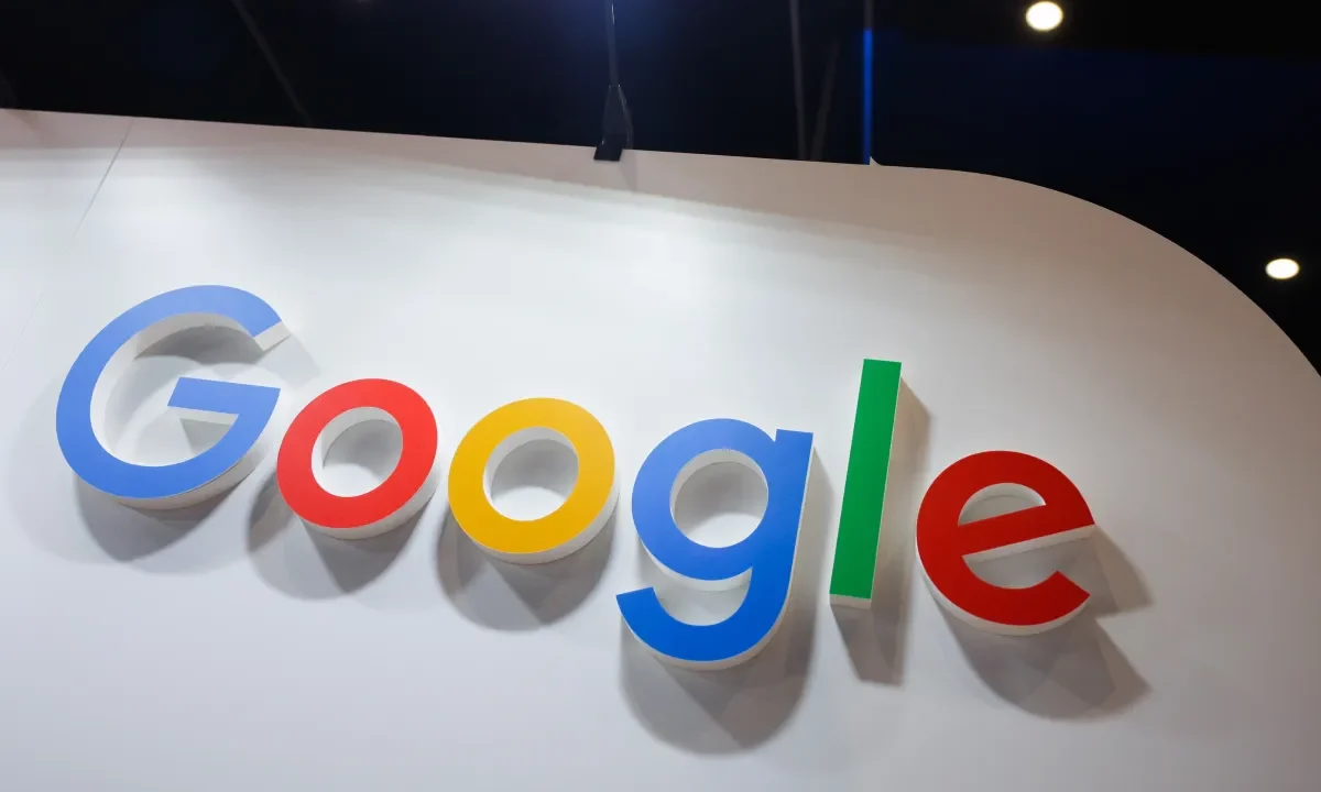 Google logo is seen at Google stand during 18th European Economic Congress at the International Congress Centre in Katowice, Poland on April 22, 2026.