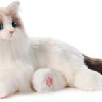Chongker Interactive Companion Robot Cat Pets, Handmade Weighted Stuffed Animals, Cat Plush Toy with Voice Response, Realistic Heartbeat and Purring, Ragdoll Cat