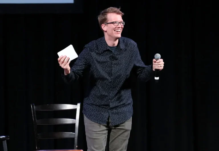 YouTube personality and author Hank Green speaks on stage as he discusses his new book "An Absolutely Remarkable Thing" at The Town Hall on September 25, 2018 in New York City.
