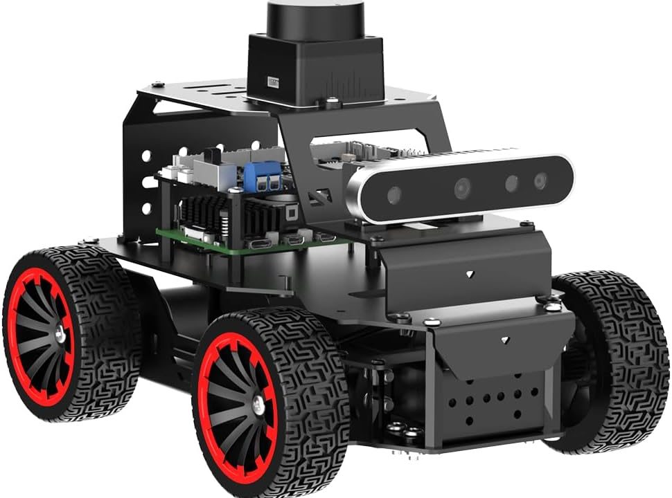 ROS2 Robot Car for RaspberryPi ChatGPT Large AI Model Programmable AI Vision Robot Ackermann Chassis SLAM Mapping Auto Driving Voice Control, Python Robotic for Adult, MentorPi A1 Standard & NO RPi