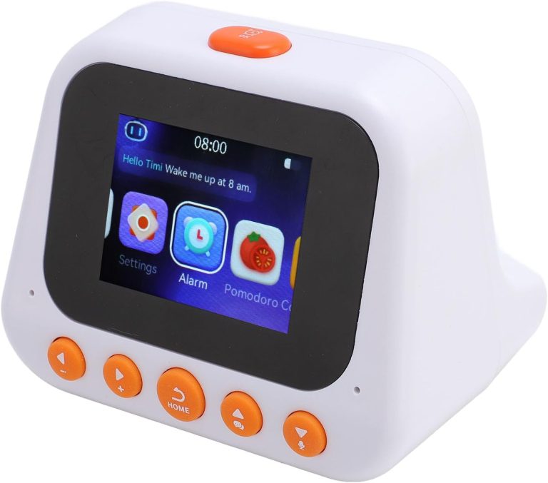 WALFRONT AI Intelligent Time Clock, ABS Multifunctional Learning Robot with Voice Assistant and HiFi Speaker for Children