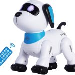 yiman Remote Control Robot Dog Toy – Programmable Smart Robot Dog for Kids 3+, Interactive Dancing & Sound, RC Stunt Toys with LED Eyes, Electronic Pet Toy for Boys & Girls Gifts (Blue)