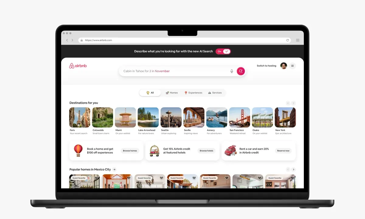 Airbnb adds AI search, more social features