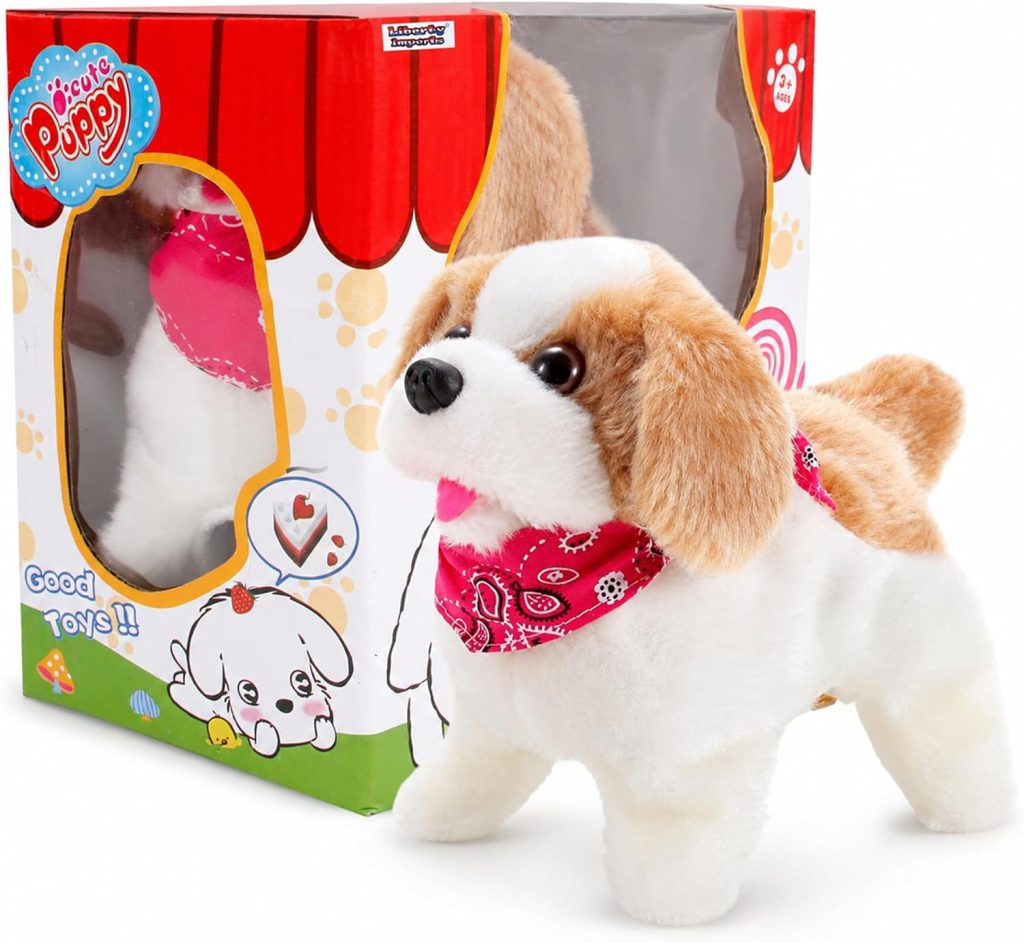 Liberty Imports Flip Over Puppy - Battery Operated Mechanical Jumping Little Pet Dog - Flipping Toy that Somersaults, Walks, Sits, Barks for Toddlers & Kids