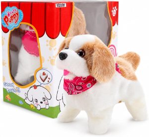 Liberty Imports Flip Over Puppy - Battery Operated Mechanical Jumping Little Pet Dog - Flipping Toy that Somersaults, Walks, Sits, Barks for Toddlers & Kids