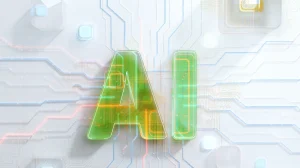 the letters "AI" in AI concept illustration