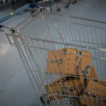 Packages in a cart at a Flipkart.