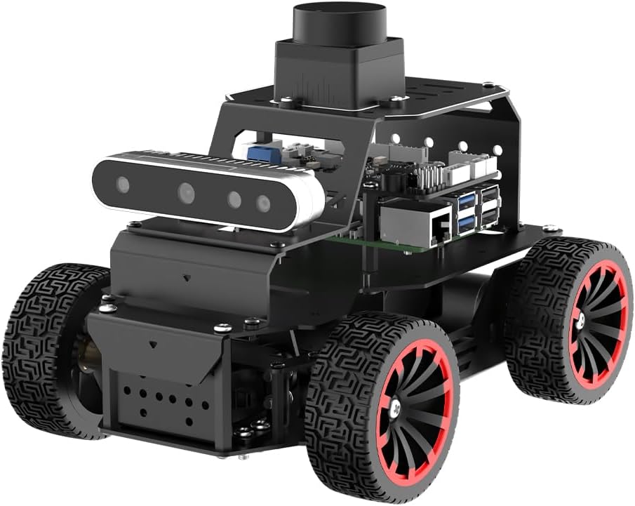 HIWONDER Robot Car with ChatGPT Large AI Models, 3D Depth Camera Ackermann Chassis ROS2-HUMBLE Lidar SLAM Mapping Navigation Autonomous Driving, MentorPi A1 Standard Kit with Raspberry Pi5 4GB