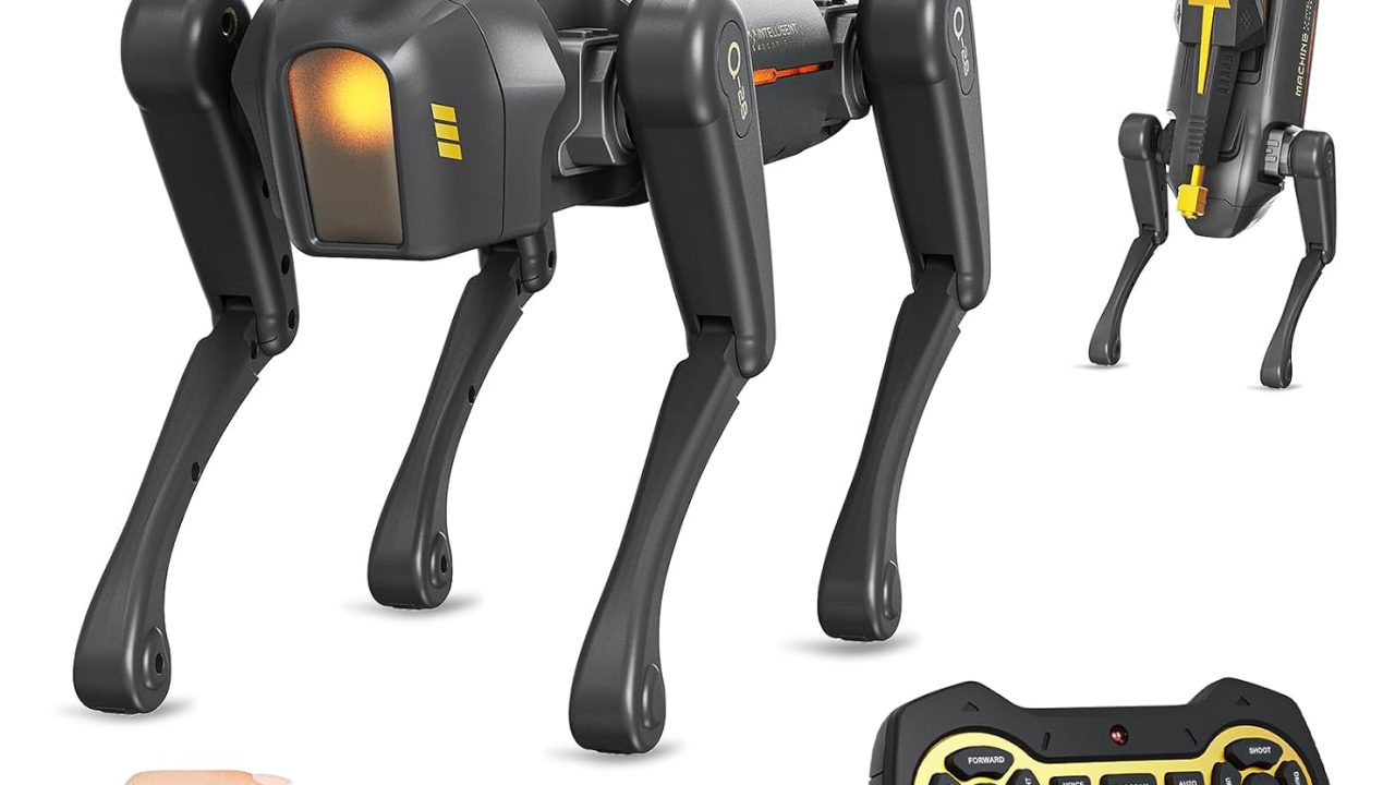 cxjoigxi Smart Robot Dog, Interactive STEM Toys, Robotic Dog with Blaster, Voice & Remote Control, App Programming, 30+ Actions, Bionic Walking, Great Birthday Gifts for Kids Boys Girls Age 6+