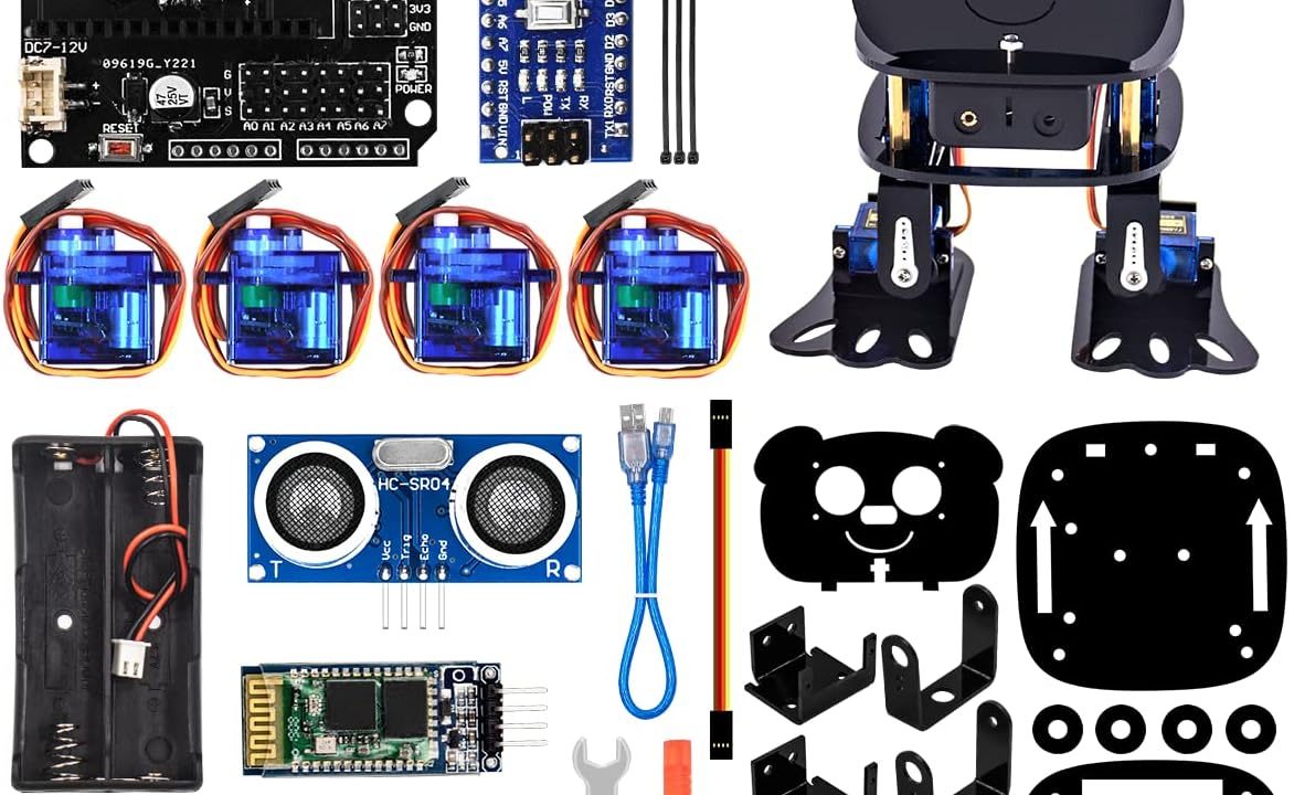 LAFVIN DIY 4-DOF Panda Robot Kit Programmable Dancing Robot Kit Support Android APP Control Compatible with Arduino IDE