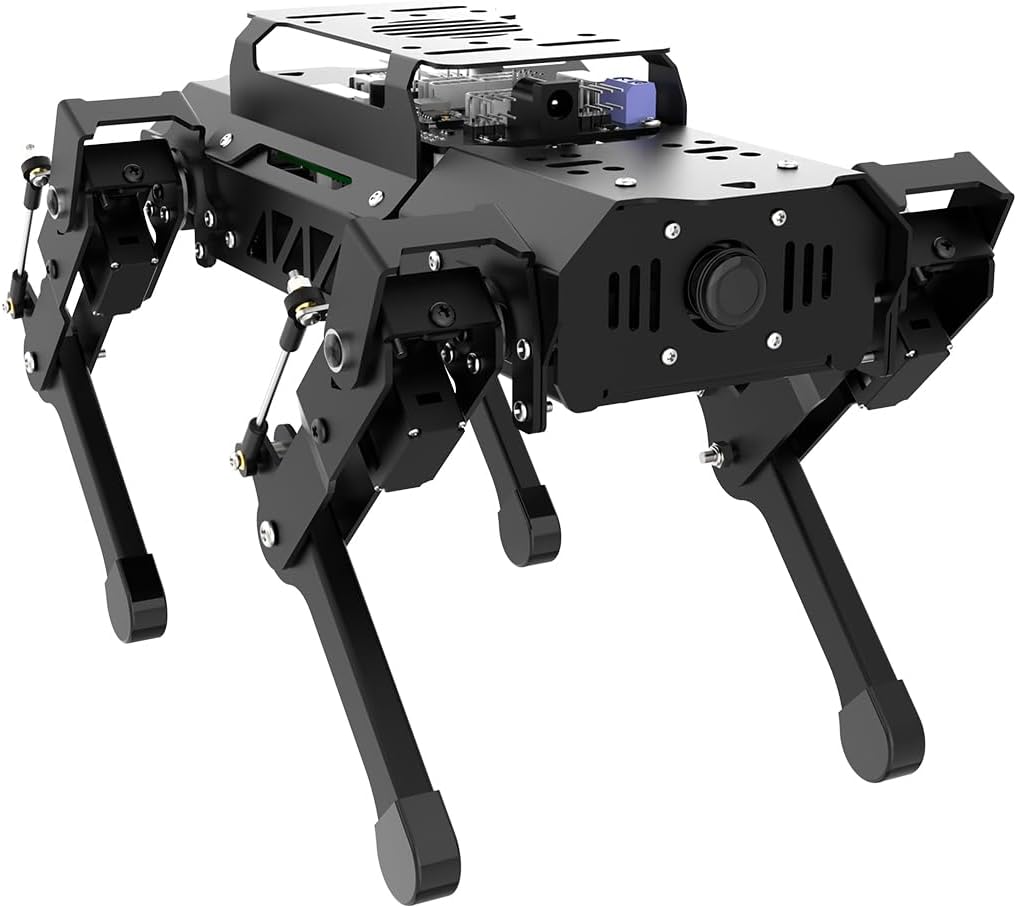 PuppyPi Robot Dog with ChatGPT Large AI Models AI Embodied Intelligence ROS Robotic Dog Vision Scene Voice Understanding SLAM Mapping Navigation Bionic Quadruped Robot, Advanced Kit & RaspberryPi5 4GB