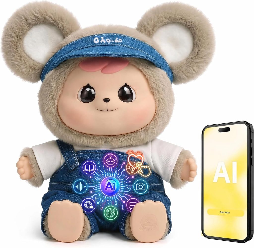 Interactive AI Toys for Kids, Talking AI Companion Smart Stuffed Animal Plush Toy,11.8 Inches Emotional Comfort Toy with Memory, No App Needed,WiFi Connected, Gifts for Boys Girls Teens