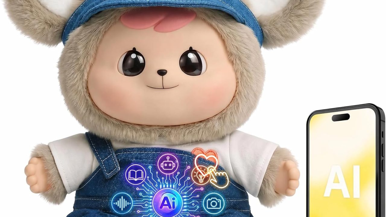Interactive AI Toys for Kids, Talking AI Companion Smart Stuffed Animal Plush Toy,11.8 Inches Emotional Comfort Toy with Memory, No App Needed,WiFi Connected, Gifts for Boys Girls Teens