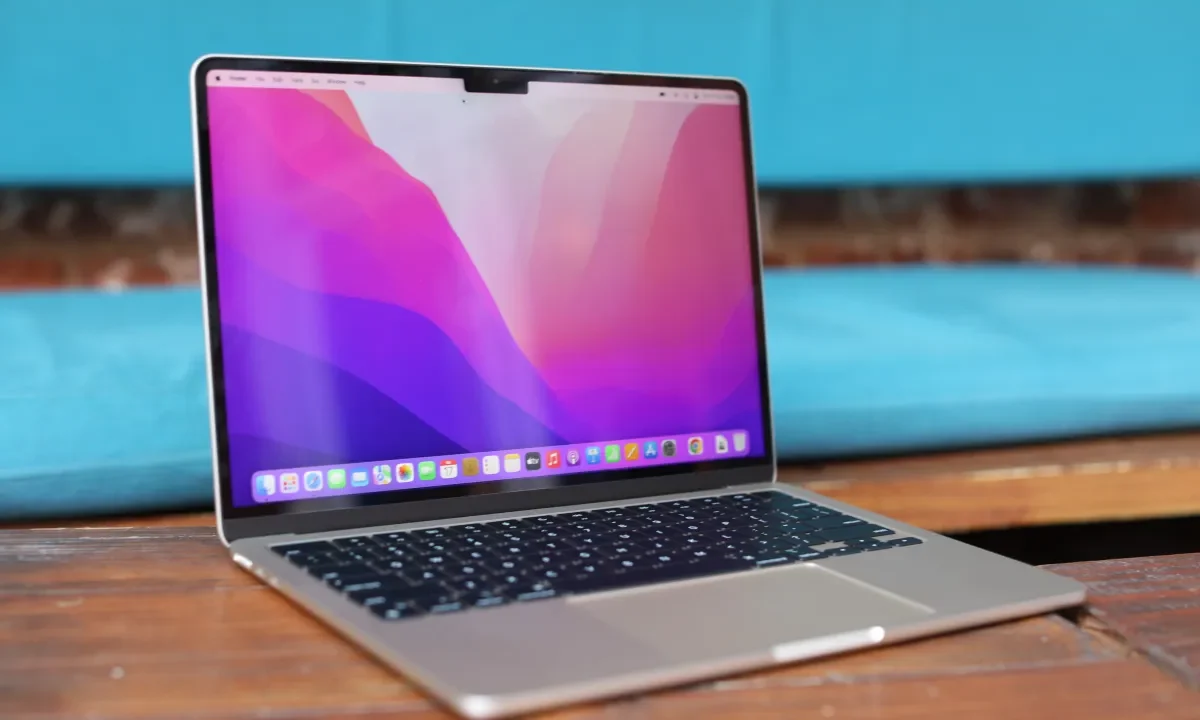 M2 Apple Macbook Air, open on desk
