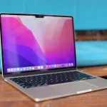 M2 Apple Macbook Air, open on desk