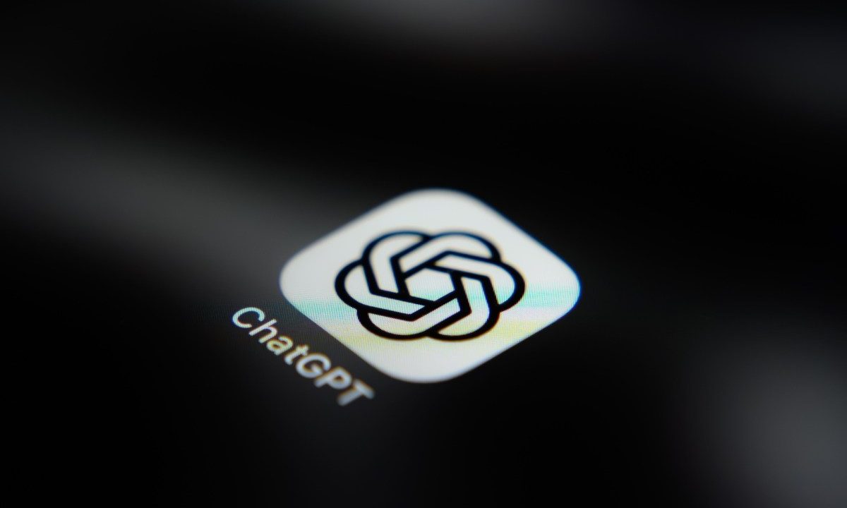 The ChatGPT application icon is displayed on a smartphone screen.