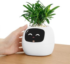 Ivy Interactive AI Desk Companion & Smart Plant Pet Indoor Planter Cream