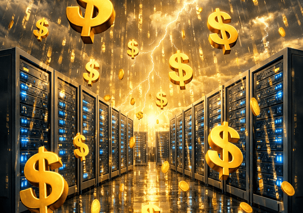 dollar signs, data center